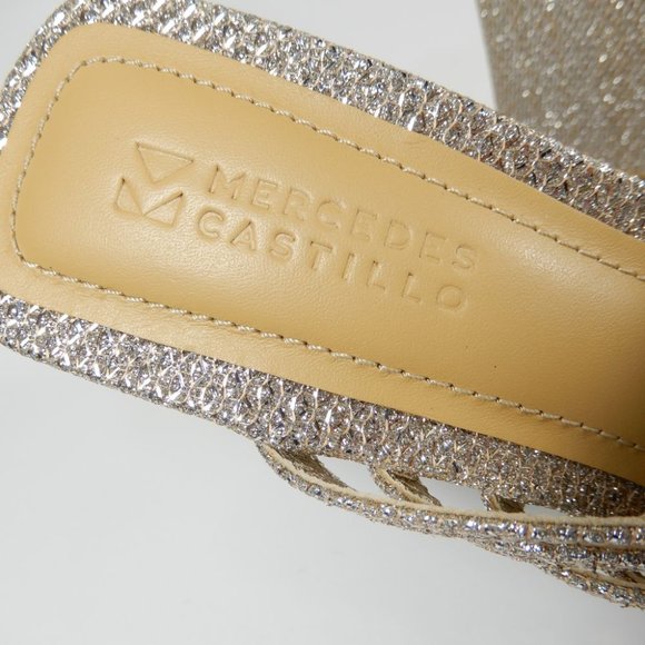 MERCEDES CASTILLO Cecilia Slide Wedge SANDALS Size 6 Platinum Leather NEW $450 - Picture 7 of 12